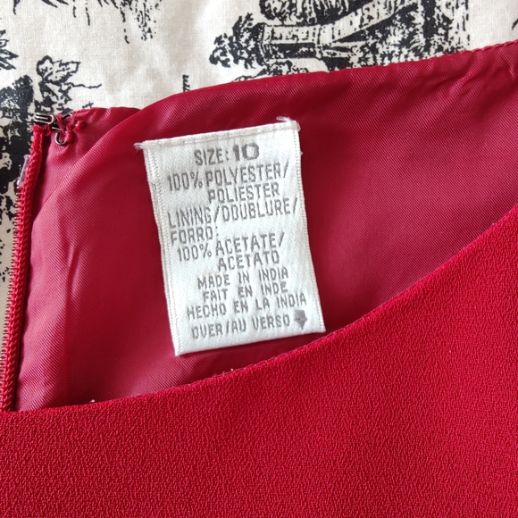 ❤️ red 🍒 Liz Claiborne A-line dress | size 10 - Picture 10 of 12